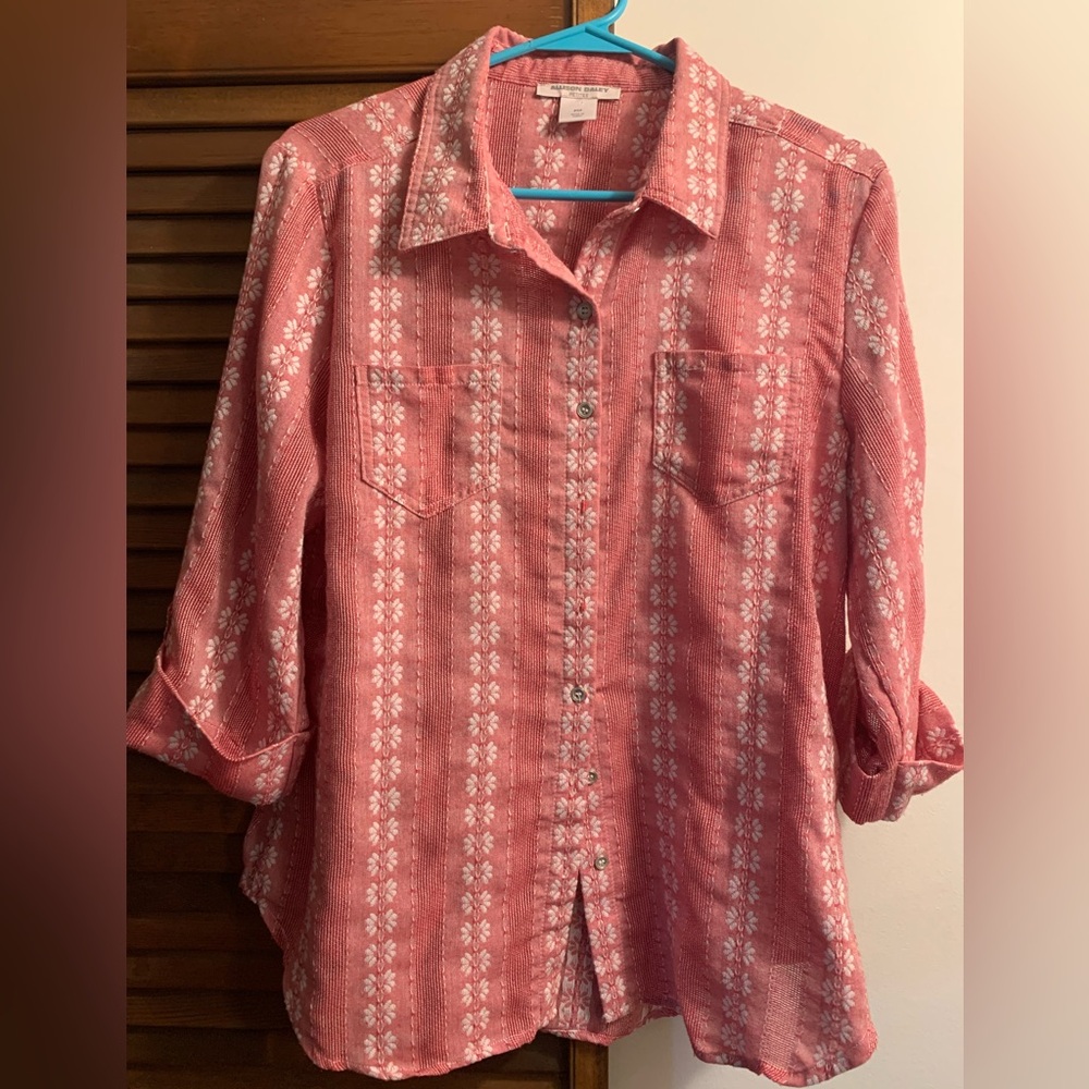 Floral print Allison Daley button down, petite medium, western